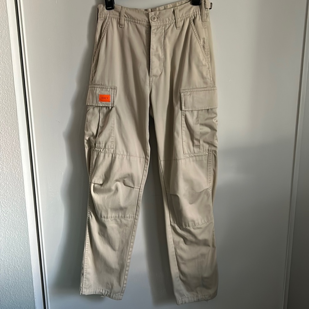 OBEY Women’s Urban Relaxed Combat Cargo Pants Beige Size 24